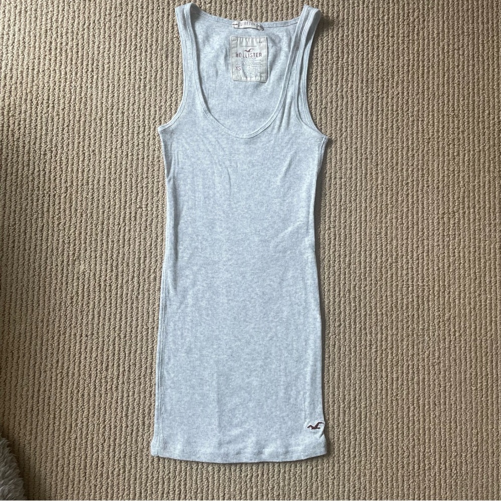 Hollister gray basic ribbed sleeveless tank top